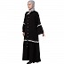 Front open abaya with Bell sleeves- Black
